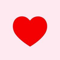 Valentine red heart icon. Heart shape on pink background. vector
