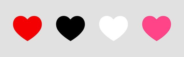Heart shapes symbols icons on grey background. vector