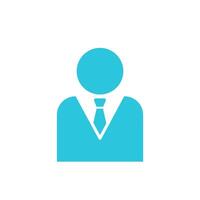 Business man icon. Isolated on white background. From blue icon set. vector