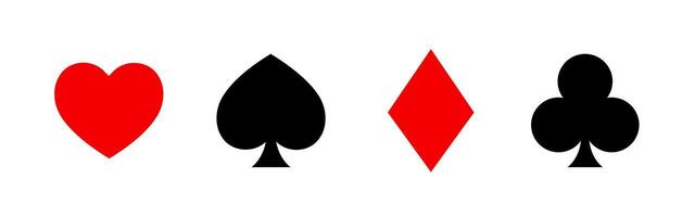 Playing Card Symbols Images. Isolated on white background. vector