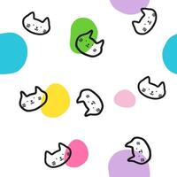 Cats - Seamless pattern, Cute background vector