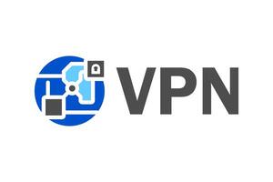 Sleek VPN logo with a shield and keyhole, symbolizing secure online access. Perfect for VPN providers, cybersecurity companies, and data privacy businesses vector