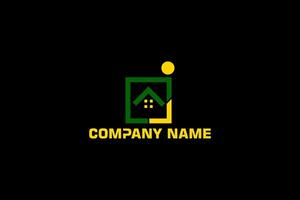 Real estate logo featuring a house outline with a keyhole in the center. vector
