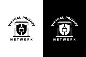 Simple logo features a shield with a padlock, symbolizing online data protection. Ideal for VPN providers, cybersecurity firms, and data privacy businesses vector