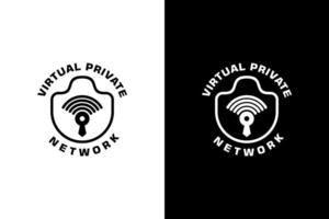 Simple, effective VPN logo with a shield and padlock, symbolizing secure online access. Ideal for VPN providers, cybersecurity firms, and privacy-conscious businesses. vector