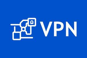 Simple and modern VPN icon featuring a padlock on a blue background. Perfect for security, privacy, and online protection concepts. Ideal for website design, app development, and marketing materials vector