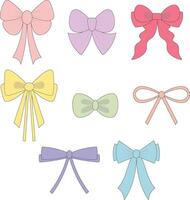 Cute Different Types of Bows vector