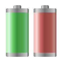 Charged and discharged abstraction. Battery charge. Battery charge indicator icons. vector