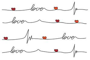 Set of hand drawn hearts on a white background. Applies to lovers and their holidays. EPS 10. vector