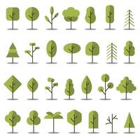 Trees in shades of green. Wood for every taste. Abstract trees. vector