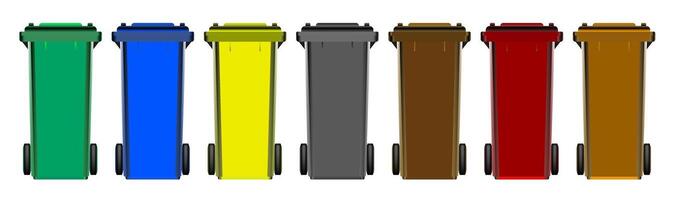 Sorted garbage in bins on a white background. Recycling. ESP 10. vector