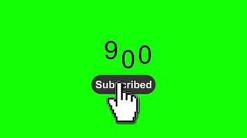 Clicking Subscribe Button with Green Screen Display Increasing Subscriber Count video