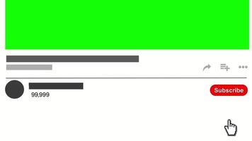Animation of Clicking Subscribe Button with Subscriber Count Growing on Green Screen Display video