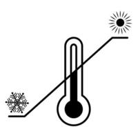 A dark thermometer in the heat or in the cold. Temperatures at different times of the year. vector