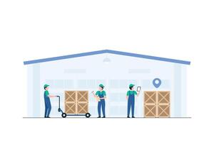 Warehouse Personnel Handling Inventory Systematically vector