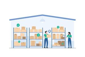 Efficient Warehouse Operations and Inventory Management. vector