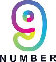 Gradient number, Number from 0 to 9 vector