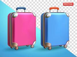 Suitcase, 3d. Suitable for traveling, holidays and element design vector