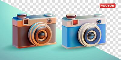 Vintage camera, 3d. Suitable for element design vector