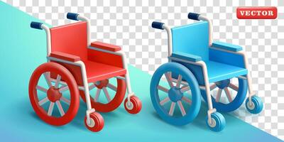 Wheelchair, 3d. Suitable for health, business and design elements vector