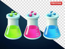 Chemical beaker, 3d. Suitable for science, education and design elements vector
