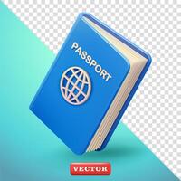 Passport Book, 3d. Suitable for traveling and element design vector