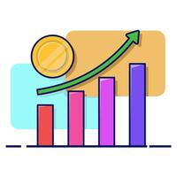 Collection of Investment Plan concepts, personal finance, Savings Investment. Strategy and return on investment. invest money in the stock market. Browse financial graph analysis, illustration. vector
