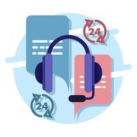 call center concept, customer service support, speech bubble. central customer service contact. contact to convey customer complaints. simple modern graphic elements for ui, infographics, icons. vector
