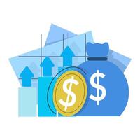 Collection of Investment Plan concepts, personal finance, Savings Investment. Strategy and return on investment. invest money in the stock market. Browse financial graph analysis, illustration. vector