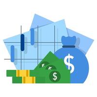 Collection of Investment Plan concepts, personal finance, Savings Investment. Strategy and return on investment. invest money in the stock market. Browse financial graph analysis, illustration. vector
