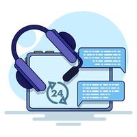 call center concept, customer service support, speech bubble. central customer service contact. contact to convey customer complaints. simple modern graphic elements for ui, infographics, icons. vector