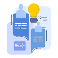 concept of communicating, connecting talk, conversation message, meeting or discussion, Communicating a solution to solve a problem, agreement, flat design icon illustration on background. vector