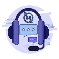 call center concept, customer service support, speech bubble. central customer service contact. contact to convey customer complaints. simple modern graphic elements for ui, infographics, icons. vector