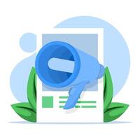 Social Media Concept, integrated with social media platforms. Followers leave reactions on posts, provide feedback, like and write comments. flat illustration on background. vector