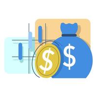 Collection of Investment Plan concepts, personal finance, Savings Investment. Strategy and return on investment. invest money in the stock market. Browse financial graph analysis, illustration. vector