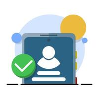 successful login concept. account has been registered, id card profile has been verified, account has been secured with password, modern graphic elements for landing page, ui, infographics, icons. vector