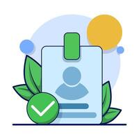 successful login concept. account has been registered, id card profile has been verified, account has been secured with password, modern graphic elements for landing page, ui, infographics, icons. vector