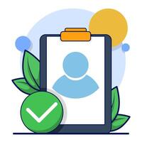 successful login concept. account has been registered, id card profile has been verified, account has been secured with password, modern graphic elements for landing page, ui, infographics, icons. vector