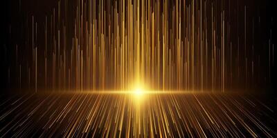 Glowing lines Golden Awards Background. luxury stage with abstract light lines vector