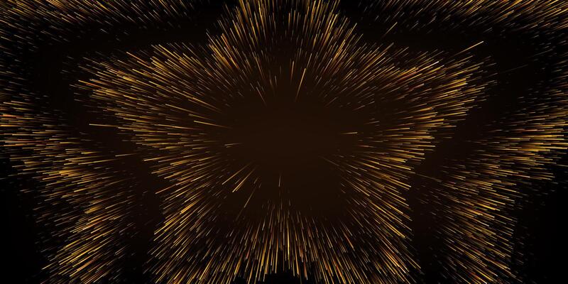 Golden Star Glitter lines Background. star burst with scattered glowing golden stripes