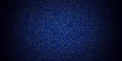 Luxurious Blue Digital Circle Particle Noise Background. Circular dots futuristic sound wave. Big Data Visualization vector