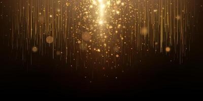 Elegant Golden Particles and Glowing Lines Background. Template for celebrations, awards, events, advertising, digital presentations vector