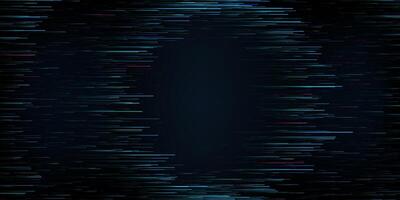 Abstract Blue Motion Lines on Dark Background. Digital Data Flow Big Data Technology Lines. High Speed of Light Trails vector