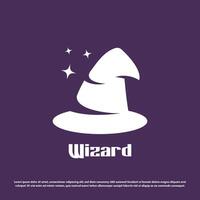 Witch hat logo design illustration. Silhouette of witch accessories magic tools. Minimal simple flat object icon symbol. vector