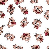 Seamless pattern with face with lol mood. Endless texture can be used for pattern fills, web page background, fabric texture. vector