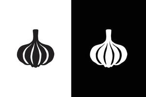 Garlic, Vegetable Flat Icon silhouette Illustration. Vegetable Icon. Suitable For Web Design. vector