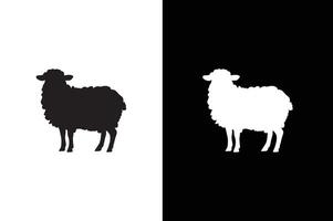 Sheep icon. Sheep silhouette isolated on white black background. vector