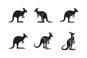 Kangaroo icon set design illustration template. Kangaroo Icon Set Australian Wildlife Illustrations vector