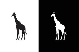 Giraffe icon silhouette. Giraffe silhouettes isolated on a white black background. vector