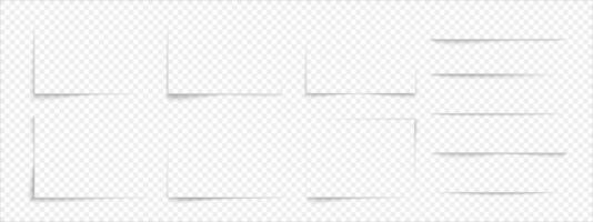 Rectangular shadow border. Rectangular shadow border from a sheet of paper. Realistic gradient shadow effect with transparency for banners and templates. illustration vector